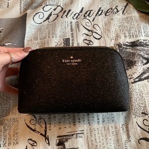 Kate Spade sparkly black makeup bag